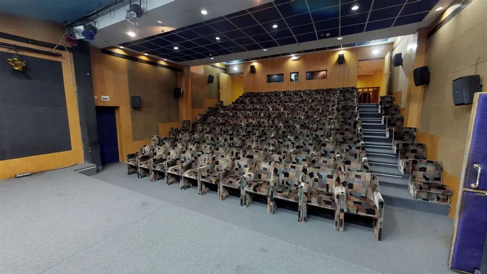 The auditorium screen and stage